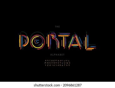 Vector of stylized portal alphabet and font