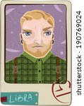 Vector stylized portrait of a man. Libra man. Vector illustration