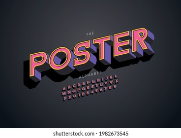 Vector of stylized poster alphabet and font