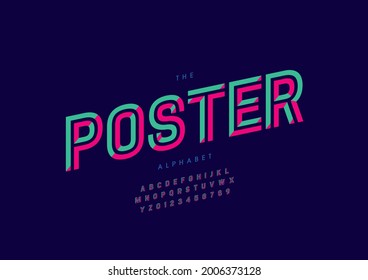 Vector of stylized poster alphabet and font