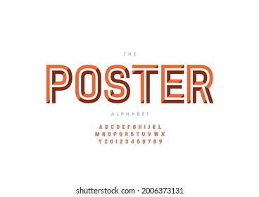 Vector of stylized poster alphabet and font