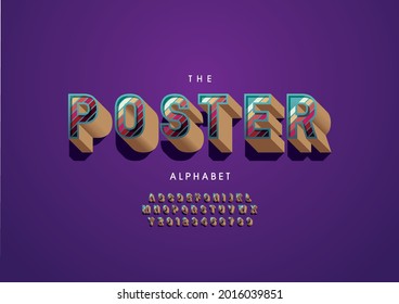 Vector of stylized poster alphabet and font