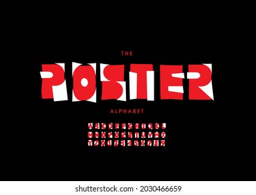 Vector of stylized poster alphabet and font