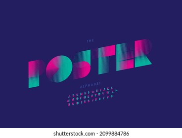 Vektorgrafik des stylisierten Posteralphabets und der Schriftart