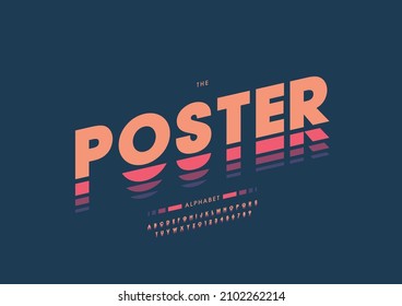 Vector of stylized poster alphabet and font