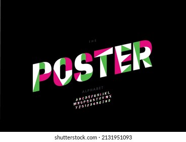 Vector of stylized poster alphabet and font