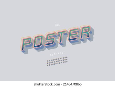 Vector of stylized poster alphabet and font