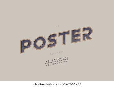 Vector of stylized poster alphabet and font