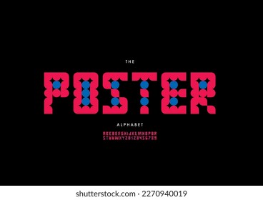 Vector of stylized poster alphabet and font