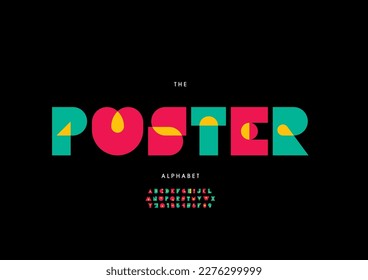 Vector of stylized poster alphabet and font