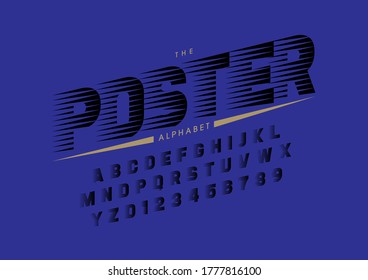 Vector of stylized poster font and alphabet