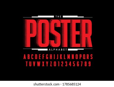 Vector of stylized poster font and alphabet