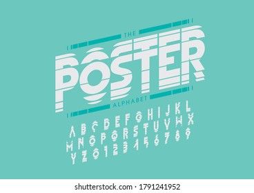 Vector de letra y alfabeto de afiches estilizados
