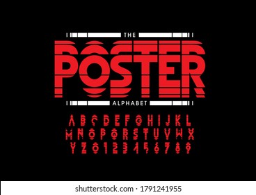 Vector de letra y alfabeto de afiches estilizados
