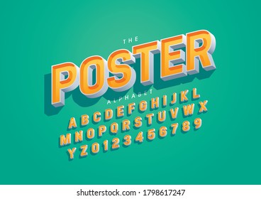 Vector of stylized poster font and alphabet