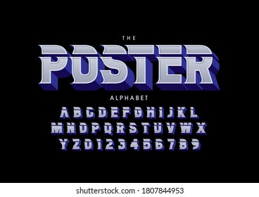 Vector of stylized poster font and alphabet