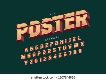 Vector de letra y alfabeto de afiches estilizados
