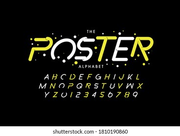 Vector of stylized poster font alphabet