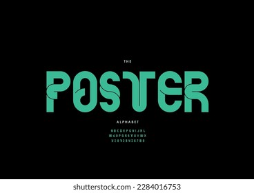 Vector de letra y alfabeto de afiches estilizados