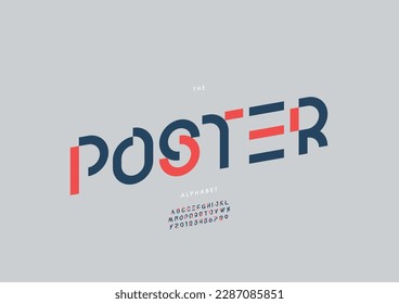 Vector of stylized poster font and alphabet