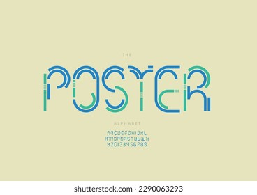 Vector of stylized poster font and alphabet