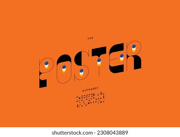 Vector de letra y alfabeto de afiches estilizados