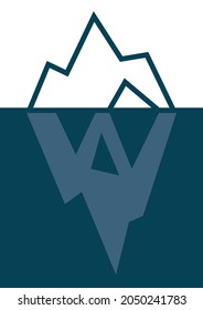 vector stylized poster on the theme of ecology, ecological crisis, global warming and saving glaciers. the underwater part of the iceberg is made in the form of a skull. stop global warming.