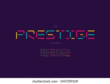 Vector of stylized prestige alphabet and font