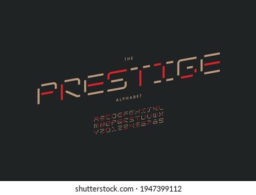 Vektorgrafik des stilisierten Prestige-Alphabets und der Schriftart