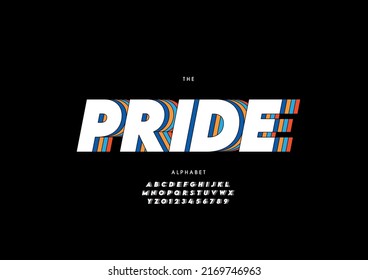 Vector of stylized pride alphabet and font