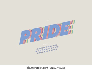 Vector of stylized pride alphabet and font