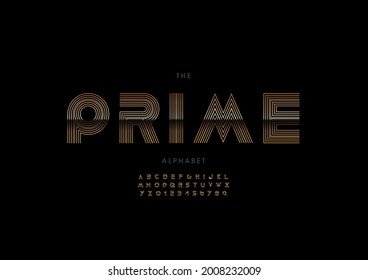 Vector of stylized prime alphabet and font
