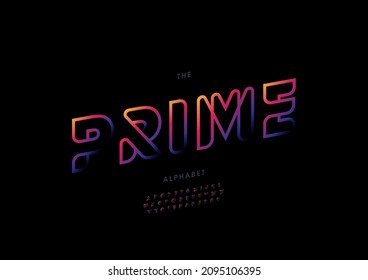 Vector of stylized prime alphabet and font