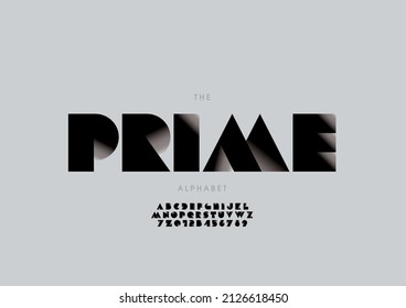 Vector of stylized prime alphabet and font