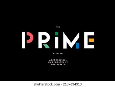 Vector of stylized prime alphabet and font