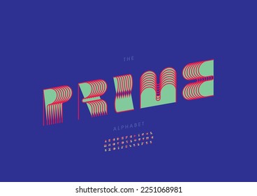 Vector del alfabeto y fuente primo estilizado