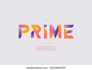 Vector of stylized prime alphabet and font