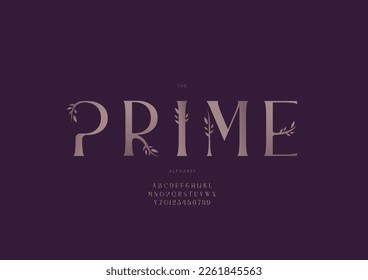 Vector of stylized prime alphabet and font