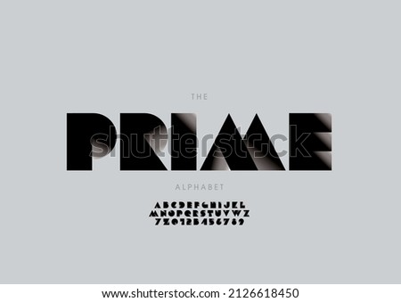 Vector of stylized prime alphabet and font