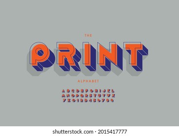 Vector of stylized print alphabet and font