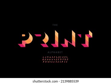 Vector of stylized print alphabet and font