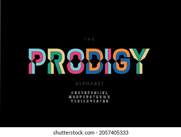 Vector of stylized prodigy alphabet and font