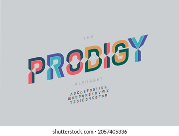 Vector of stylized prodigy alphabet and font