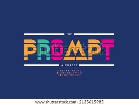 Vector of stylized prompt alphabet and font