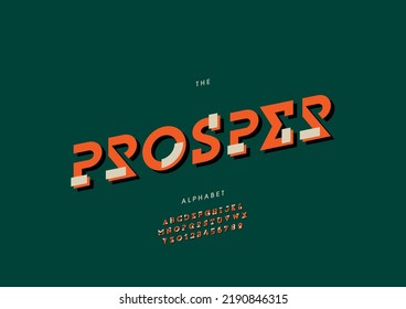 Vector of stylized prosper alphabet and font
