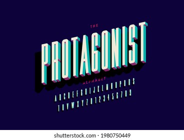 Vector of stylized protagonist alphabet and font