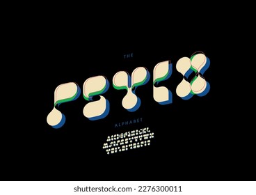Vector of stylized psych alphabet and font