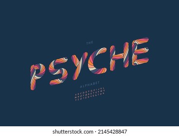 Vector of stylized psyche alphabet and font