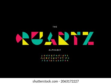 Vector of stylized quartz alphabet and font