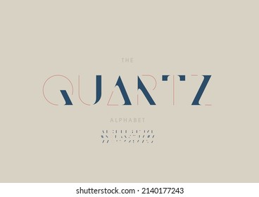 Vector of stylized quartz alphabet and font